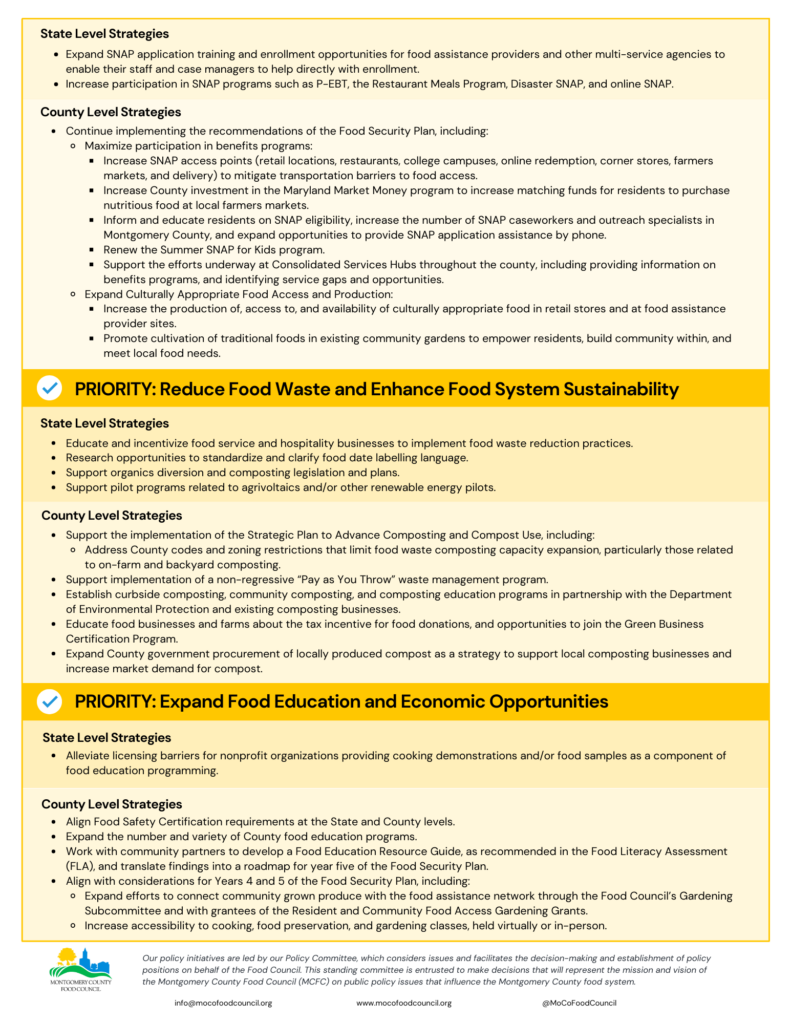 2021 Montgomery County Food System Policy and Programs